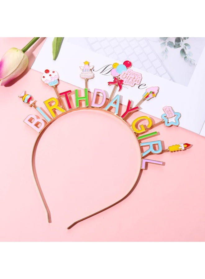NVENF Birthday Crown Cake Candy Tiara for Girls, Happy Birthday Accessory (Pattern B) - Image 5