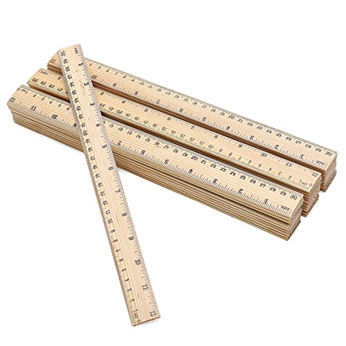 SZLFSX 60 Pack Wooden Ruler 12 Inch Rulers Bulk Wood Measuring Ruler Office Ruler 2 Scale - Image 5
