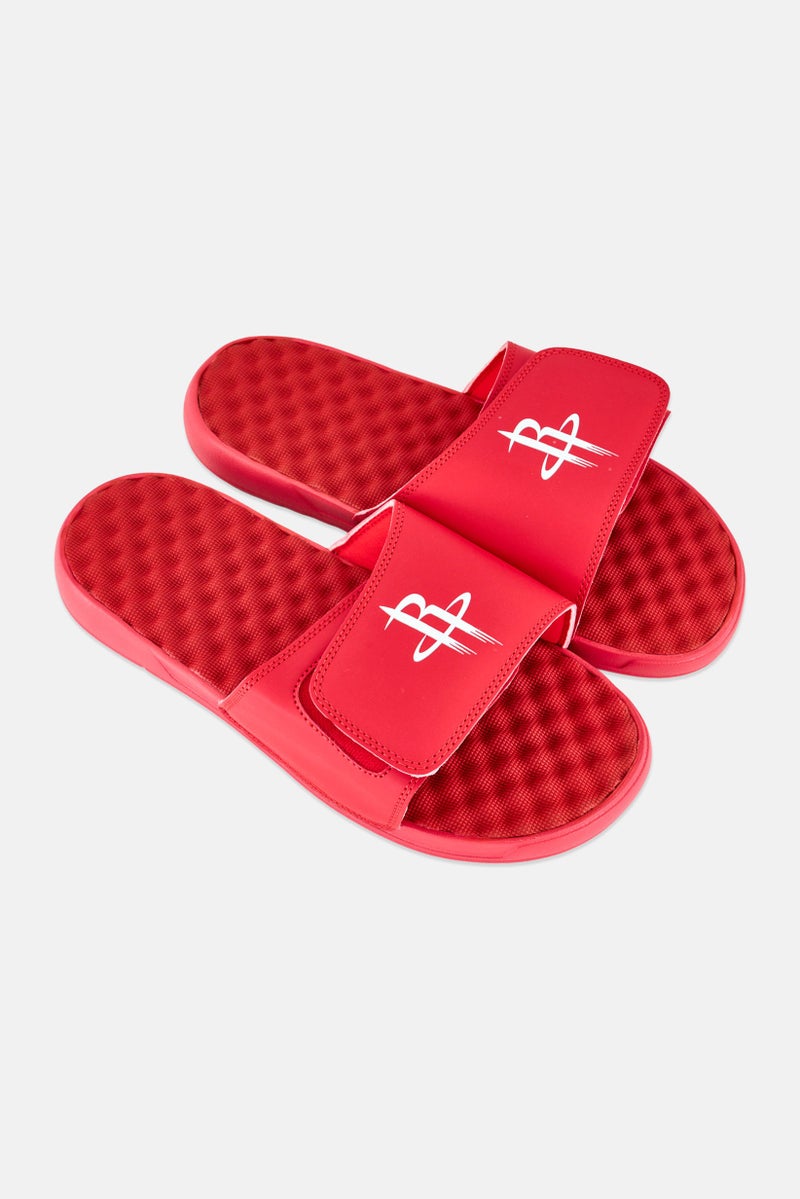 ISlide Men Houston Rockets Primary Slip On Slides, Red - Image 2