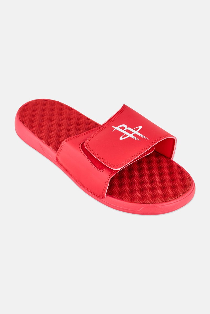ISlide Men Houston Rockets Primary Slip On Slides, Red - Image 1