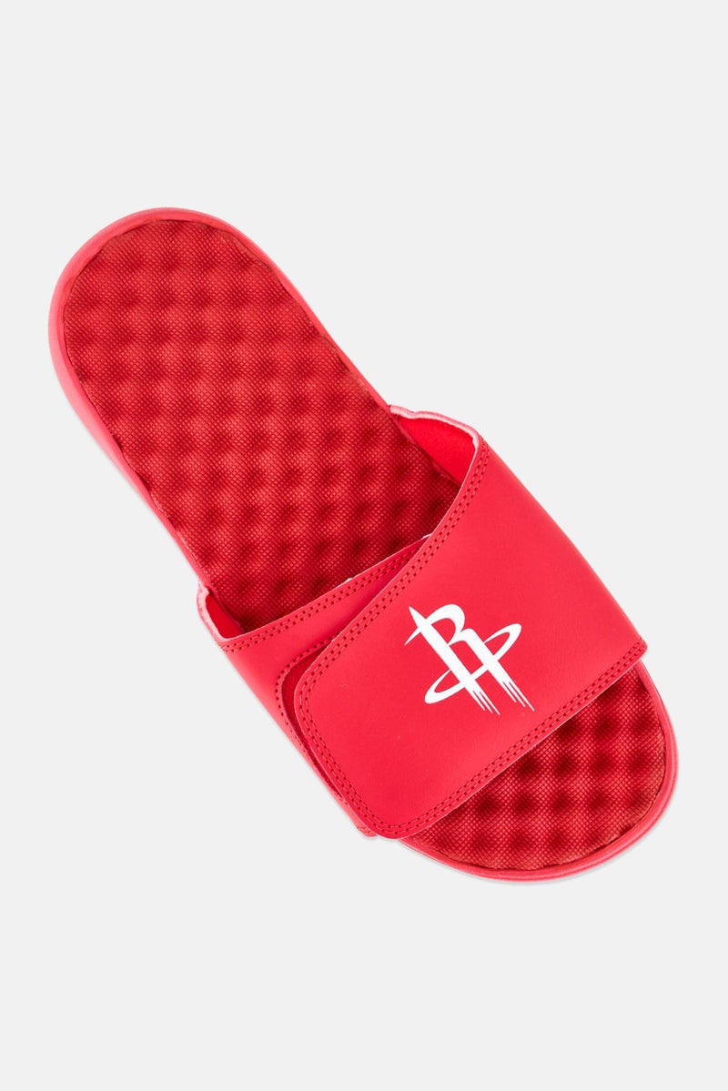 ISlide Men Houston Rockets Primary Slip On Slides, Red - Image 4