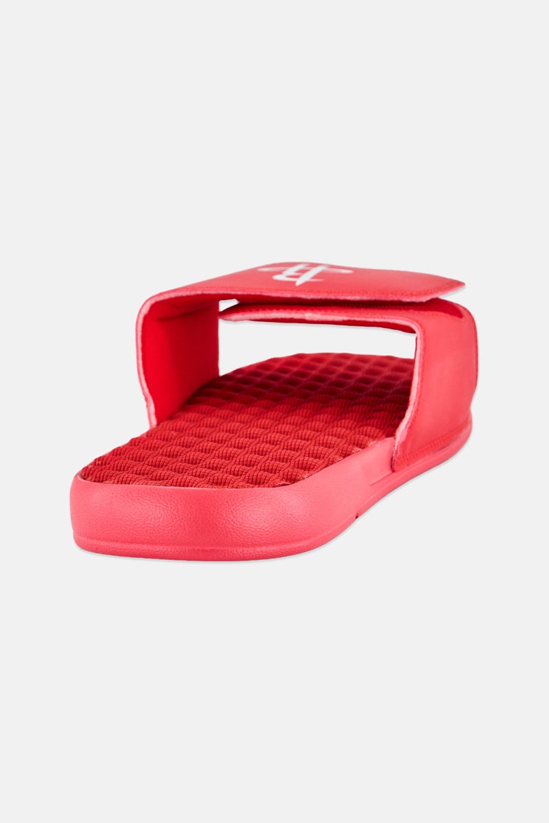 ISlide Men Houston Rockets Primary Slip On Slides, Red - Image 3