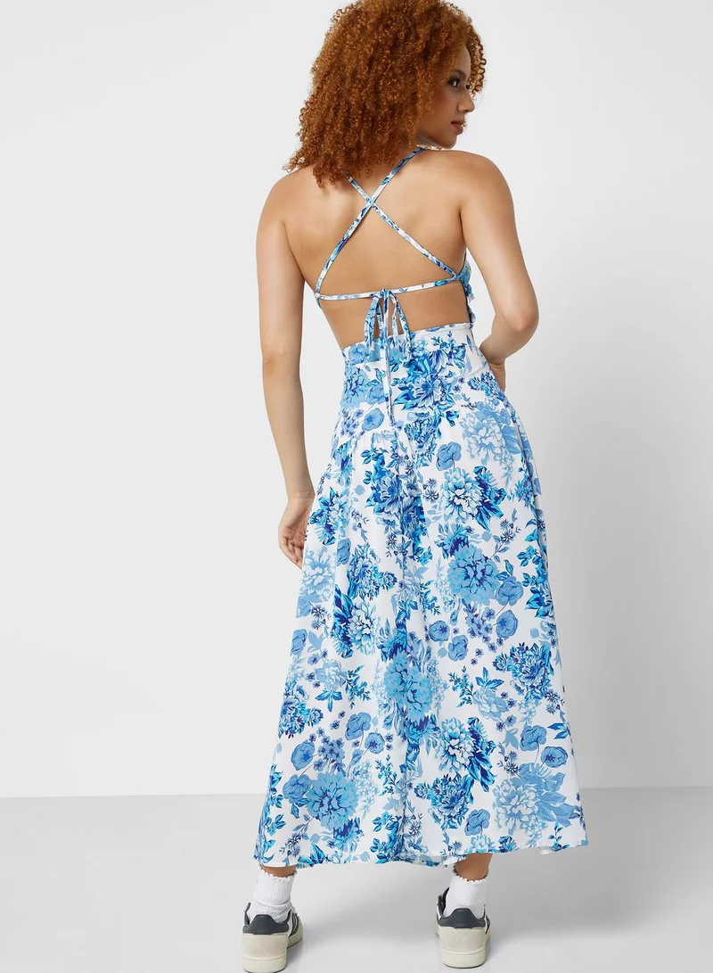 Ginger Strappy Printed Dress