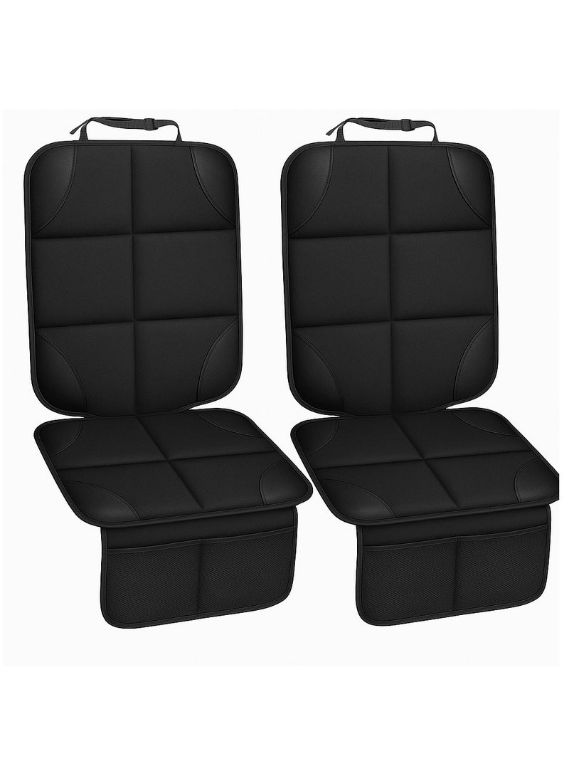Car Seat Protector Cover, Waterproof Leather Car Seat Pad,2 Pack, Anti-slip Car Seat Cover with 2 Storage Pockets, Durable Scratchproof, Car Seat Protector for Baby and Pet, Universal - Image 1