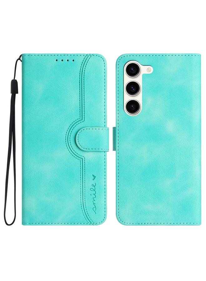 اس-توب جراب لهاتف Samsung Galaxy S23+ 5G جراب هاتف جلدي بنمط قلب - Image 1