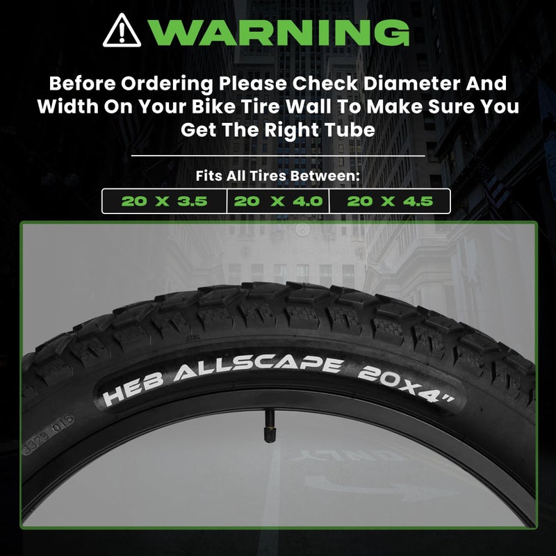 Happy Ebikes HEB - Heavy Duty Bike Tube for Ebike Tires - Puncture Resistant Inner Tube for 20x4 / 26x4 Bike Tire, Fat Tire Tube, MTB, 20 inch x 4.0 inch and 26 inch x 4.0 inch Bike Tubes (20" x 4", 2 Pack) - Image 4
