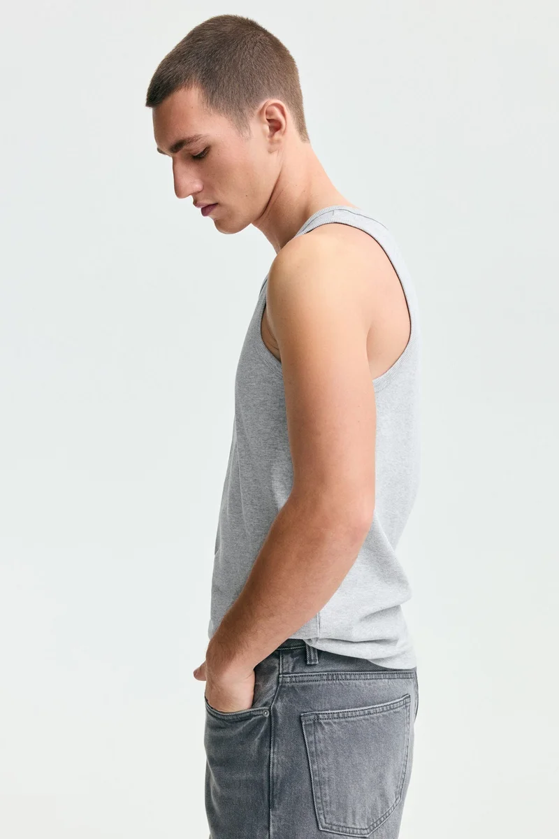 H&M  Slim Fit Ribbed vest top for Men | Best Price UAE