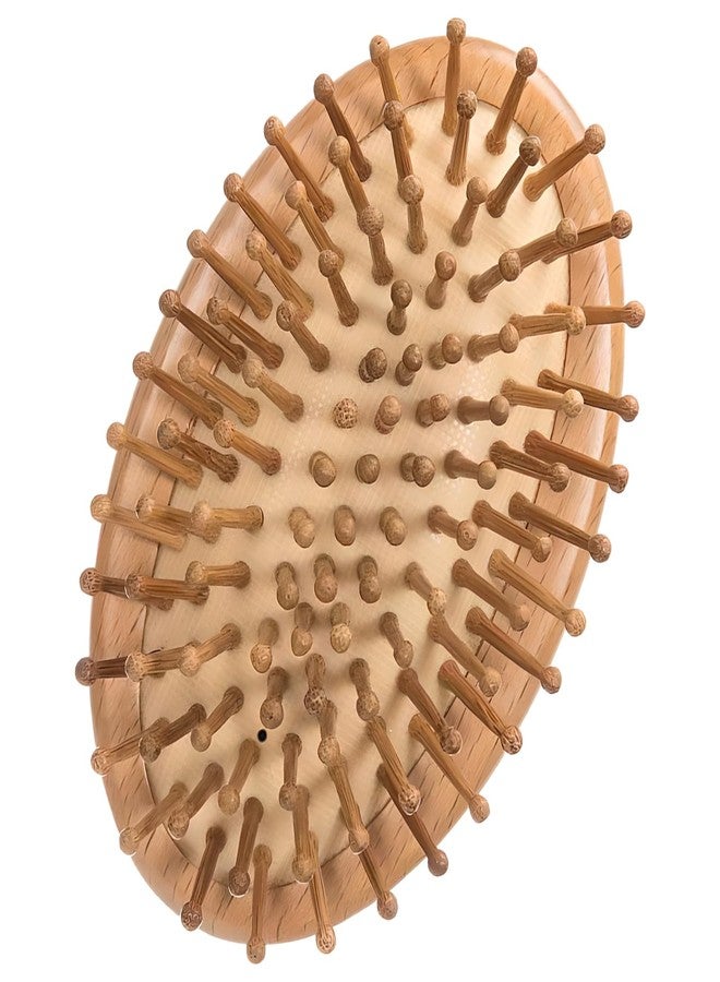 Zoolinn Bamboo Hair Brush for Detangling & Scalp Massaging, Air Cushion Brush for Women, Men – Suitable for All Hair Types, Natural Wooden Design - Image 1