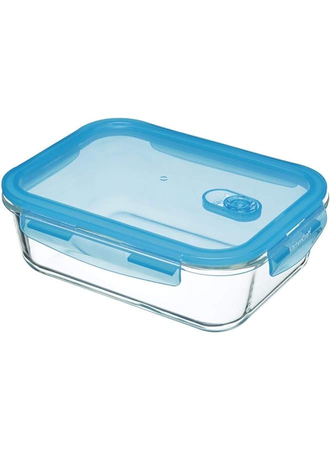 KitchenCraft Glass Storage Container With Vent Rectangular 1.5 Liters 23X17X8Cm Labeled - Image 1