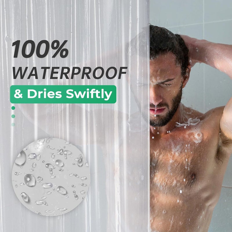 AmazerBath Extra Long Shower Curtain Liner, 96 Inches, Heavy Duty PEVA with Weighted Stones - Image 4