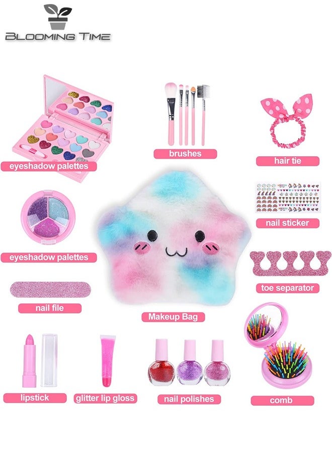 BLOOMING TIME Girls Makeup Toys, Children's Cosmetics, Nail Polish, Lipstick, Nail Art, Play House Backpack Set  - Image 2