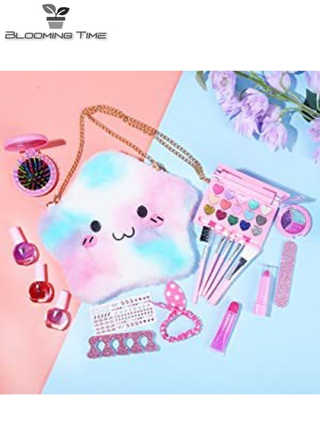 BLOOMING TIME Girls Makeup Toys, Children's Cosmetics, Nail Polish, Lipstick, Nail Art, Play House Backpack Set  - Image 5