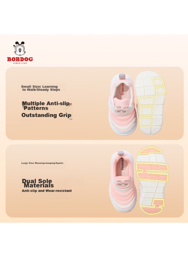 Babu Bean Babbudou Toddler Shoes, Spring And Autumn, For Baby Boys, Caterpillar Style, Non-slip, Breathable, Functional Shoes For Children, For Boys And Girls, Shell Pink, Size 30 - Image 4