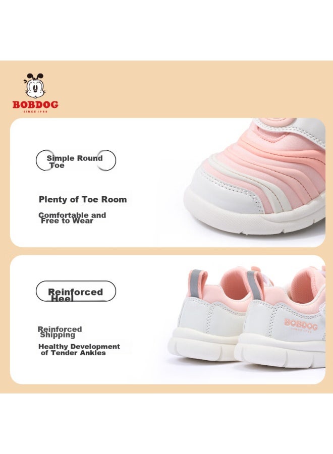 Babu Bean Babbudou Toddler Shoes, Spring And Autumn, For Baby Boys, Caterpillar Style, Non-slip, Breathable, Functional Shoes For Children, For Boys And Girls, Shell Pink, Size 30 - Image 3