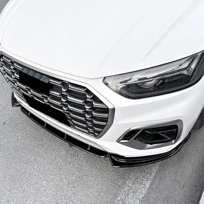 FINMOKAL Front Bumper Lip Compatible with Audi Q5 SQ5 FY S Line 2021-2025,3pcs/Set Air Dam Spoiler Lower Chin Body kit Glossy Black - Image 3