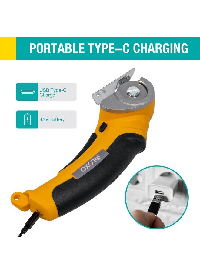 VLOXO - Cordless Electric Scissors, Rotary Cutter For Fabric With Safety Lock, 4.2V Cardboard Cutter Multi-Cutting Tools, Rechargeable Powerful Fabric Cutter For Carpet Leather Felt With Storage Box - Image 1