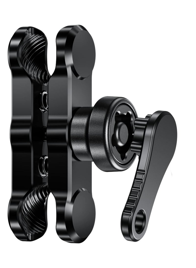 SYOSI SYOSI Anti-Theft Aluminum Alloy Double Socket Arm Compatible with RAM Mounts B Size 1in Ball Mounting Base & Bike Motorcycle Phone Holder (Short Arm)  - Image 1