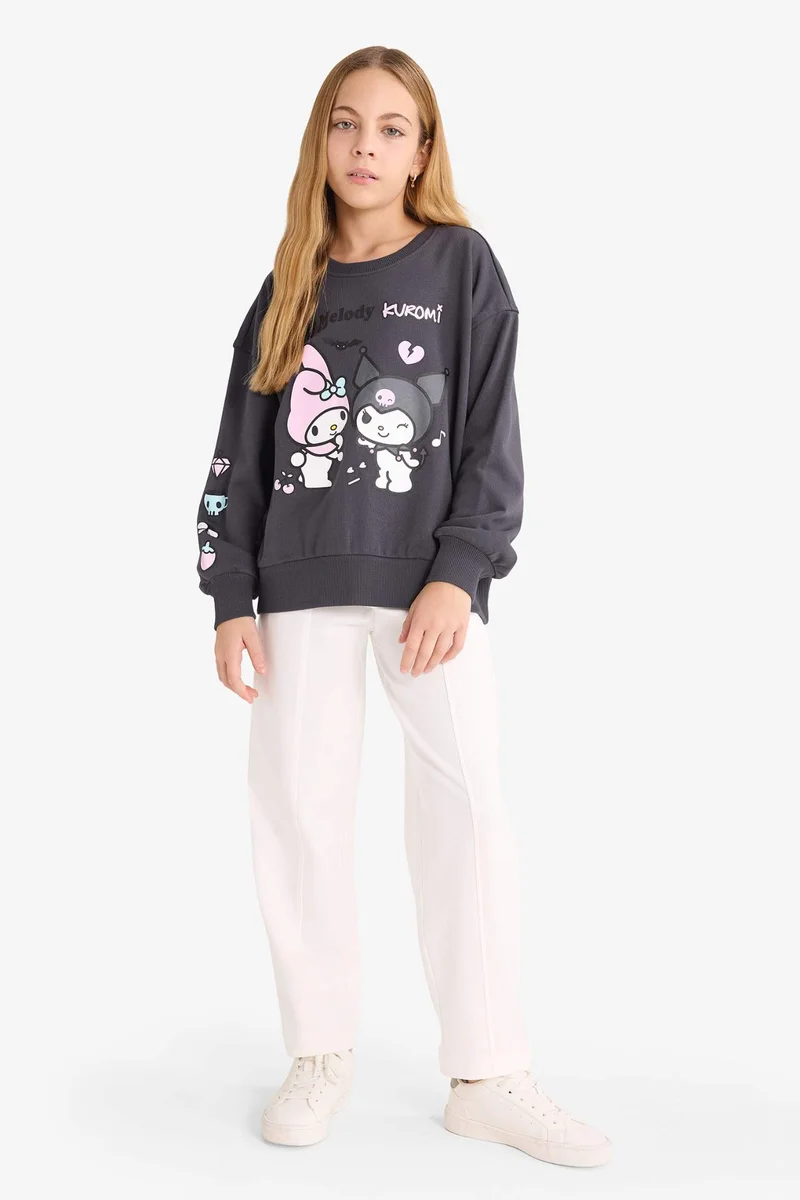 ديفاكتو Girl Kuromi Oversize Loose Fit Crew Neck Sweatshirt