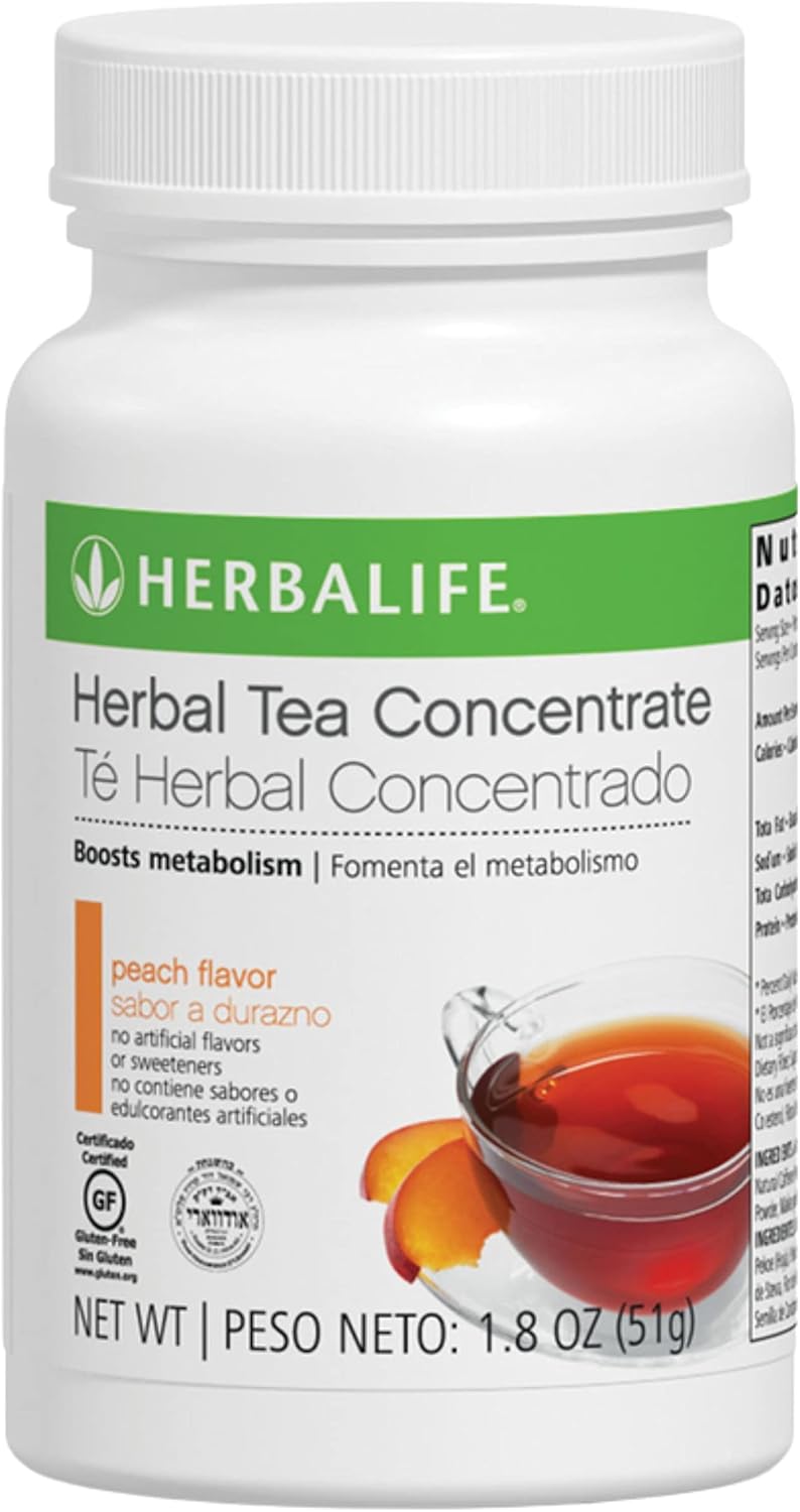 Herbalife Herbal Tea Concentrate - Peach Flavor, 1.8 Oz (51G), Gluten Free, Natural Ingredients - Image 1