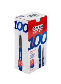Bravo Bravo 100 Ball Point Pen - 0.7mm -  Pack of 25 Pens - Blue  - Image 1