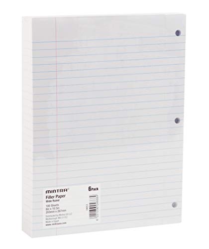 Mintra Office Filler Paper (Wide Ruled, 600 Sheets (6pks of 100)) - Image 2