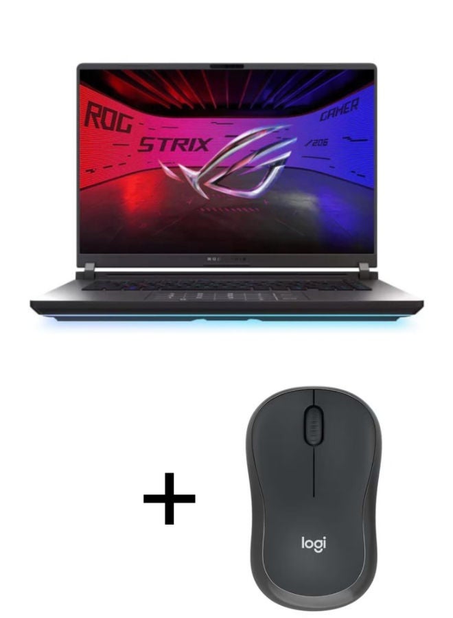 ASUS ROG STRIX 16 Laptop with 16 Inch WUXGA / Intel Core Ultra 7 155H / 16 Gigabyte / 1 Terabyte SSD / NVIDIA GeForce RTX 5060 / with Logitech M240 Silent Bluetooth Mouse English/Arabic black - Image 1
