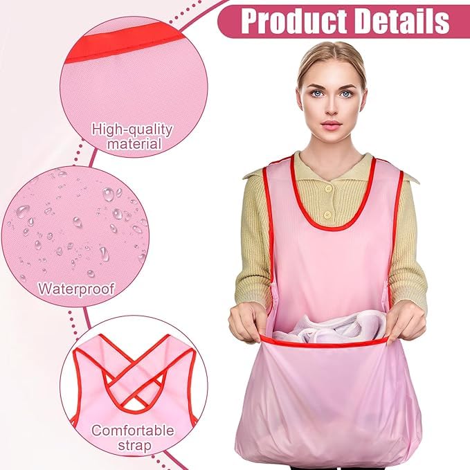 MBUYS MALL Clothes Drying Apron Clothes Hanging Apron Portable Laundry Drying Apron Portable Sleeveless Laundry Apron Waterproof Laundry Apron Cloth Garden Apron With Large Pocket - Image 2