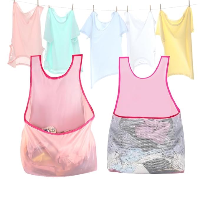 MBUYS MALL Clothes Drying Apron Clothes Hanging Apron Portable Laundry Drying Apron Portable Sleeveless Laundry Apron Waterproof Laundry Apron Cloth Garden Apron With Large Pocket - Image 4