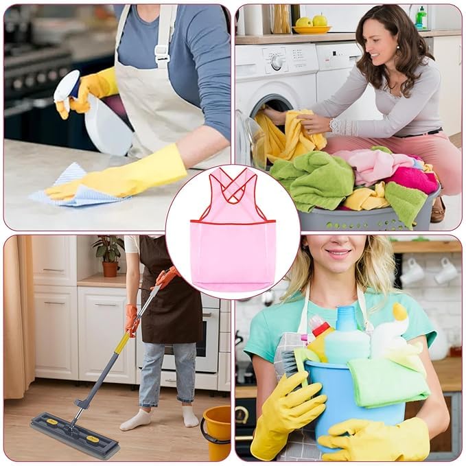 MBUYS MALL Clothes Drying Apron Clothes Hanging Apron Portable Laundry Drying Apron Portable Sleeveless Laundry Apron Waterproof Laundry Apron Cloth Garden Apron With Large Pocket - Image 3