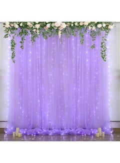  Purple Tulle Backdrop Curtain for Baby Shower Girls