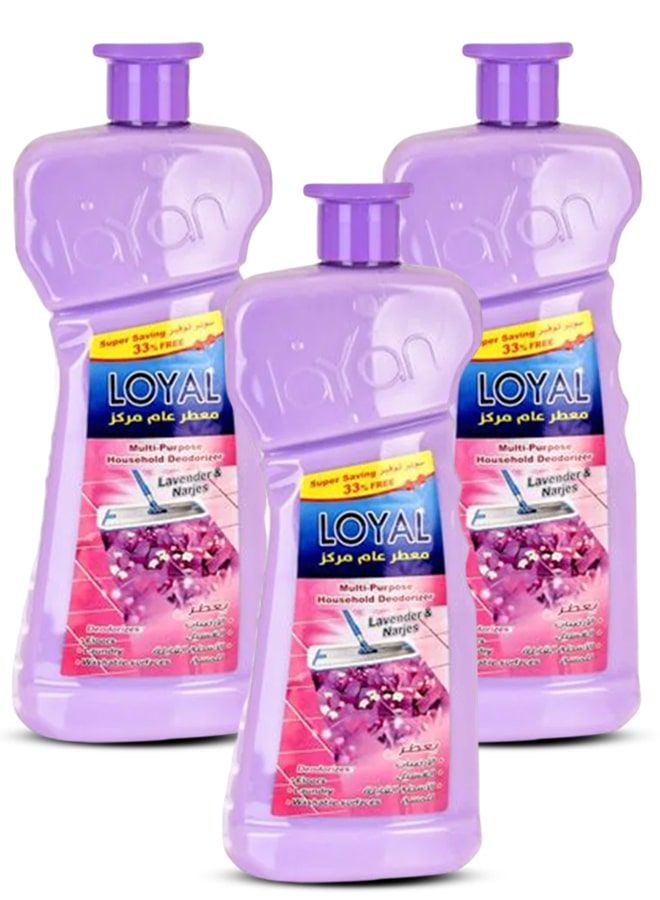 loyal Multi-Purpose Household Deodorizer Concentrated Gel, Lavender & Narjes, 3x2100ml