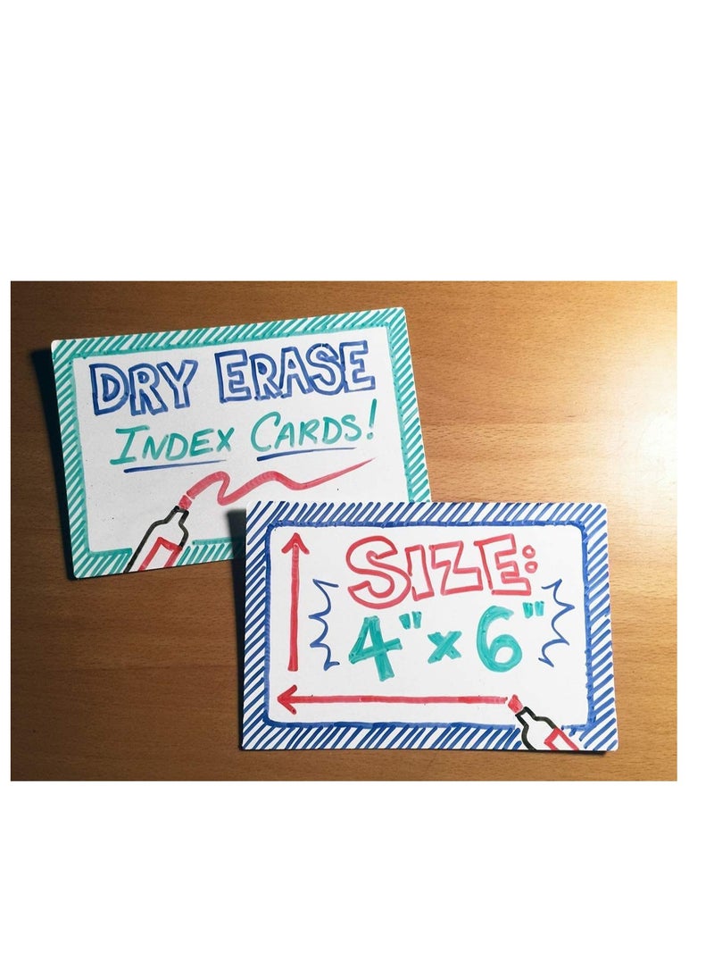Premify - 50pcs Blank Index Cards, 250 GSM Premium Plain White Kraft Paper Cards 15 X 10 Cm. Use These DIY Note Cards For Learning, Playing, Planner, Greeting, Business or Index Card Etc - Image 1