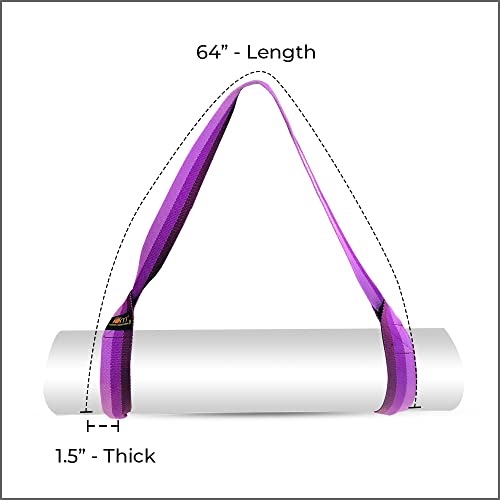 Samadhaan Yoga Mat Strap for Carrying, Adjustable Mat Holder Carrier Sling with Thick, Durable & Comfy Texture Stretching (Purple (Pack of 1)) - Image 5