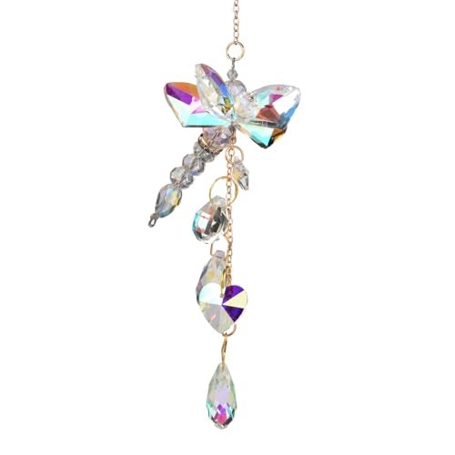 Brezalysia Hanging Prism Dragonfly Sun Catchers Indoor Window Rainbow Maker Sparkling Crystal Decor Sunlight Suncatcher - Image 2