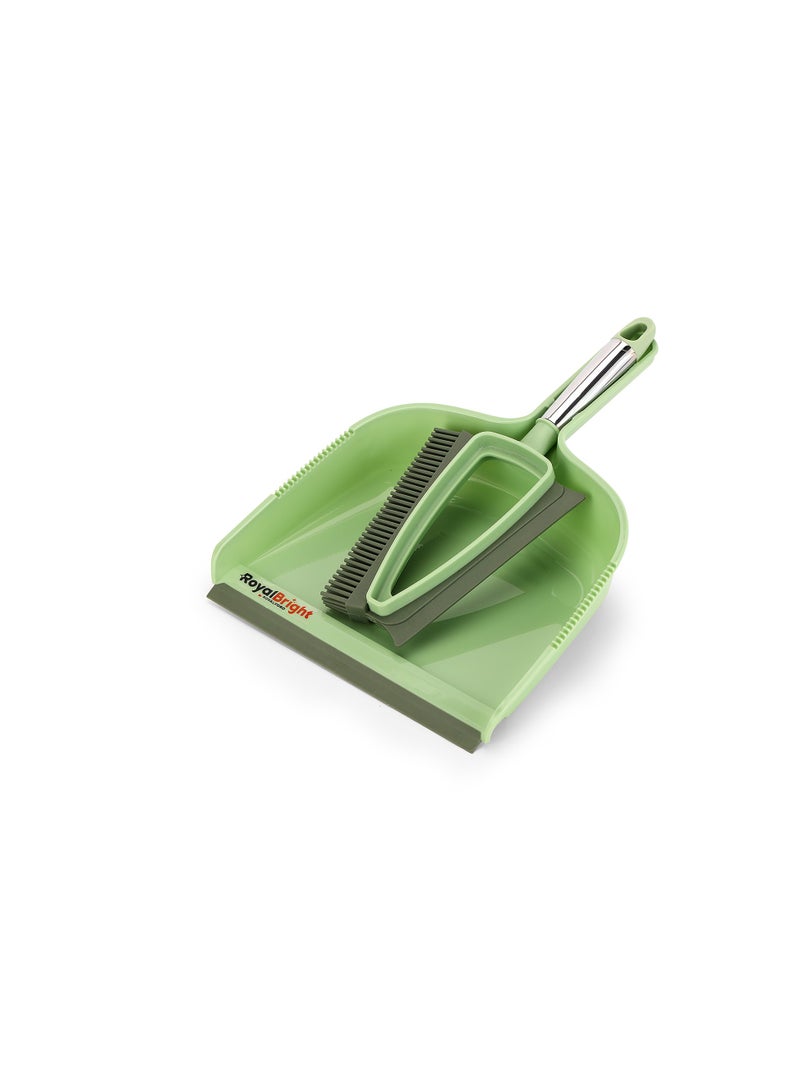 Royalford Dustpan with Brush-RF12138| Dustpan with 2-in-1 Brush with TPR Brush and Squeegee, Comfortable Grip| Multi-Purpose Cleaning Tool Perfect for Home Multicolor - Image 1