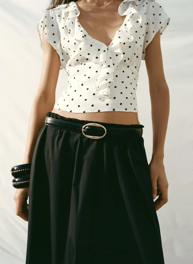 MANGO Oval Buckle Belt