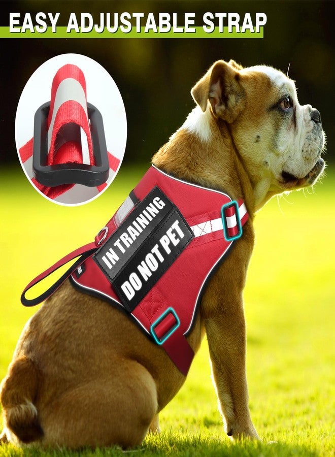 WINSEE Service Dog Harness and Leash Set, Training Dog Vest with 10 Dog Patches, Emotional Support Therapy Dog Vest Harness for Small Medium Large and Extra Large Dogs(Red, M) - Image 3