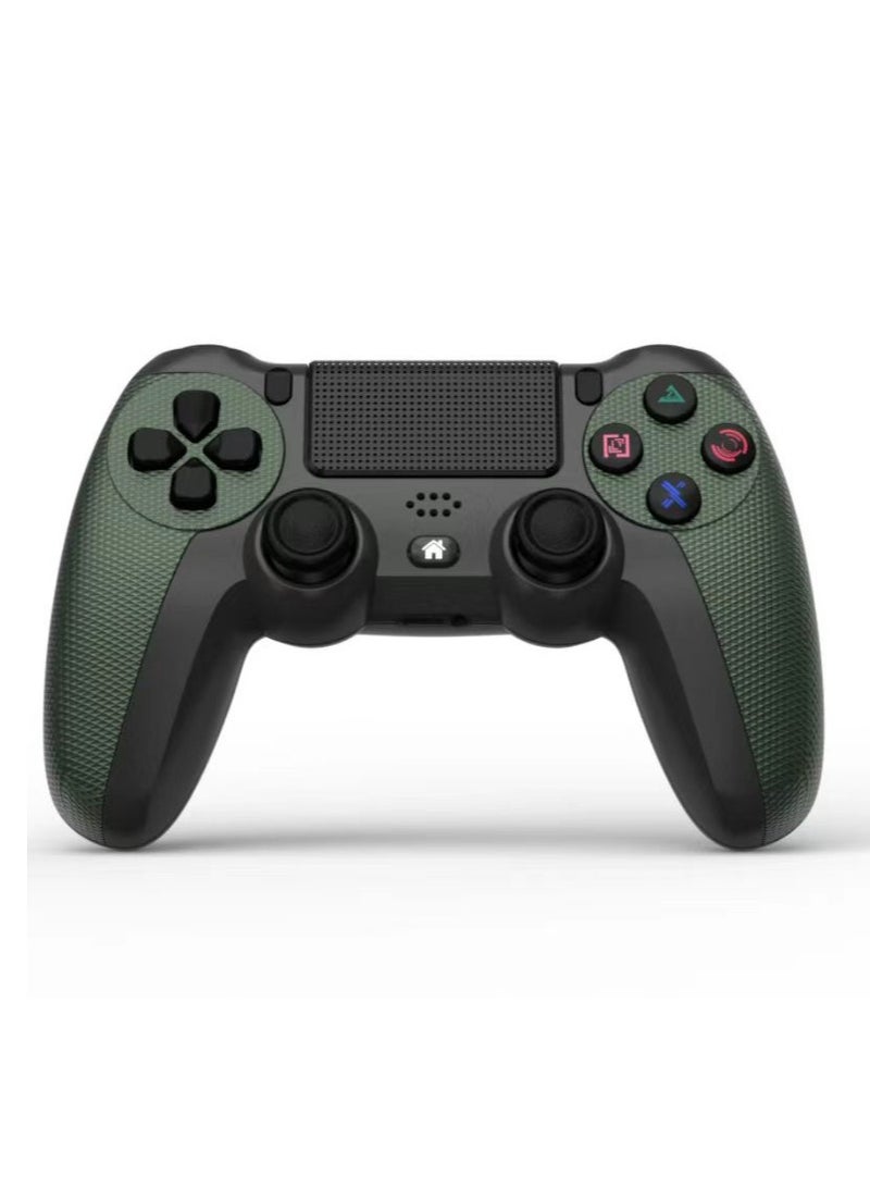 لوحة ألعاب وحدة التحكم اللاسلكية لجهاز PS4/PS4 صغير/ثري/كمبيوتر مع كابل شحن مزود باهتزاز مزدوج، ولوحة لمس قابلة للنقرة، ووظيفة صوت، وشريط ضوء، ومانع انزلاق (أخضر)