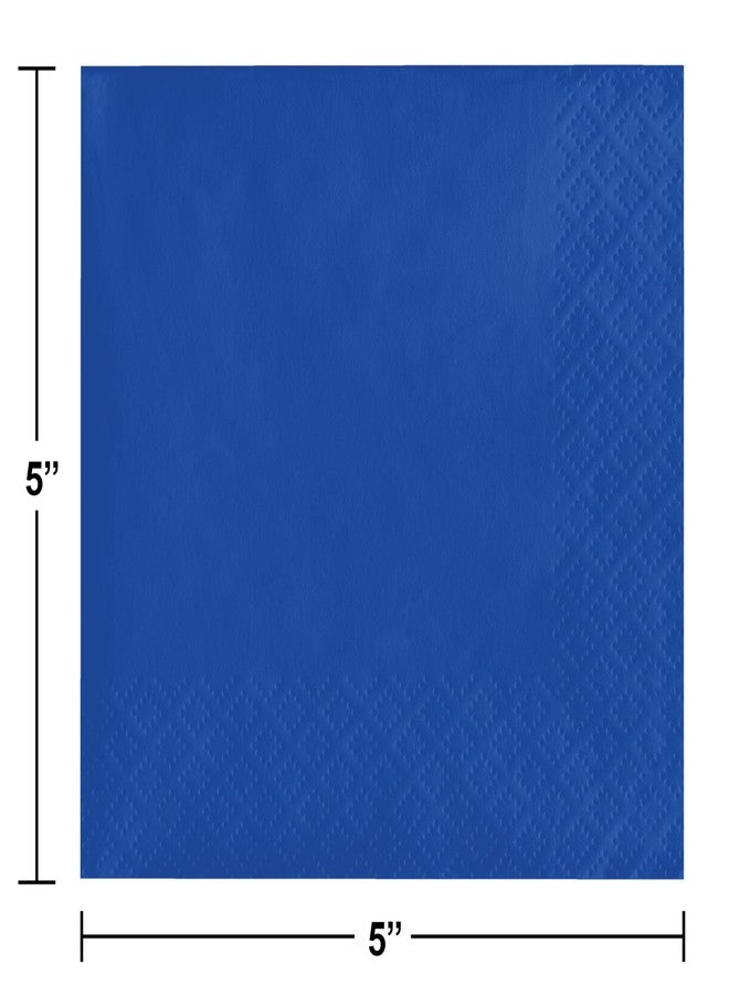 Creative Converting 803147B 50 Count Touch of Color Beverage Napkins, Any, Cobalt - Image 3