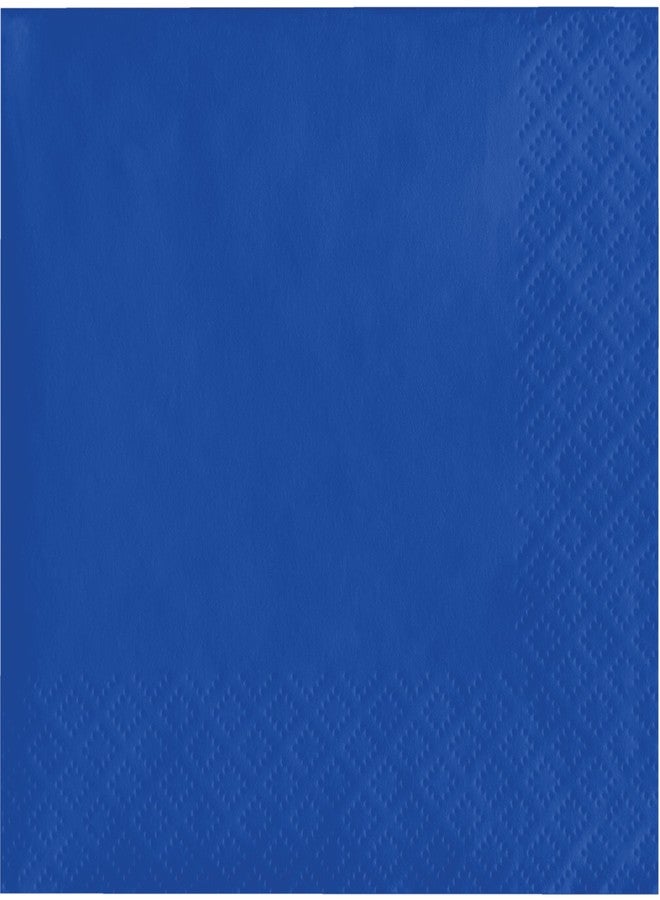 Creative Converting 803147B 50 Count Touch of Color Beverage Napkins, Any, Cobalt - Image 1