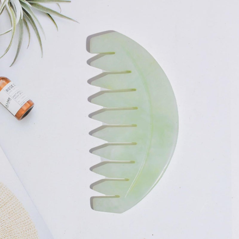 BoAn Natural Jade Head Massager 2 Pcs MultiFunctional Massager for Head Caring and Acupoint Treatment Guasha Scraping Scalp Comb - Image 2