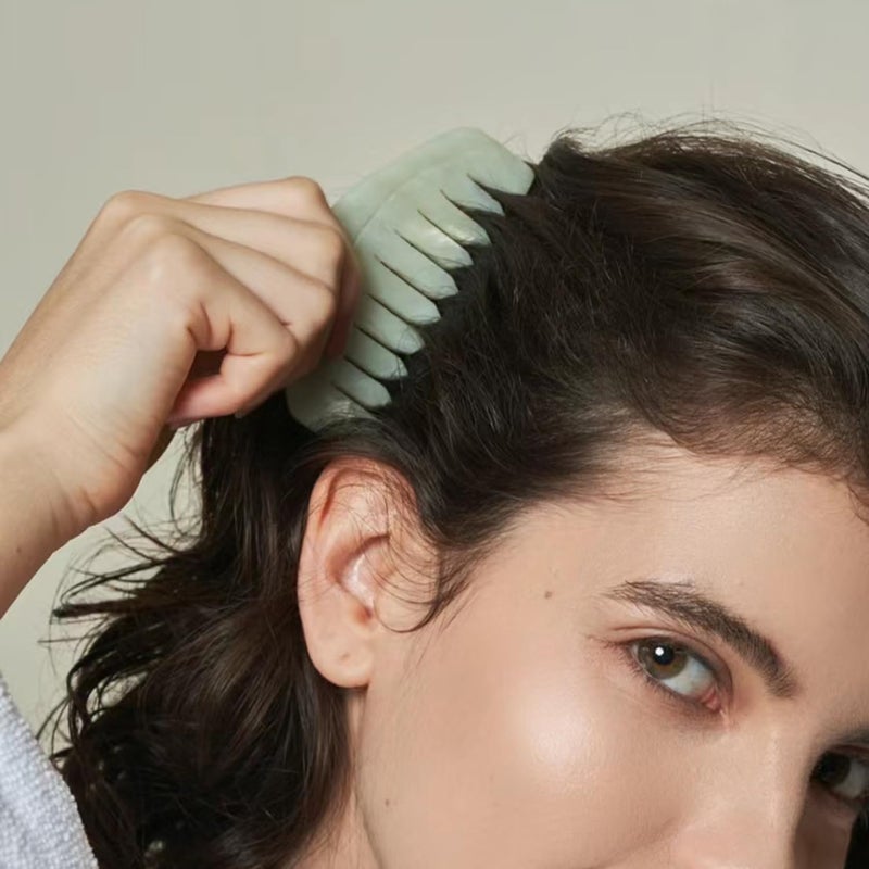 BoAn Natural Jade Head Massager 2 Pcs MultiFunctional Massager for Head Caring and Acupoint Treatment Guasha Scraping Scalp Comb - Image 5
