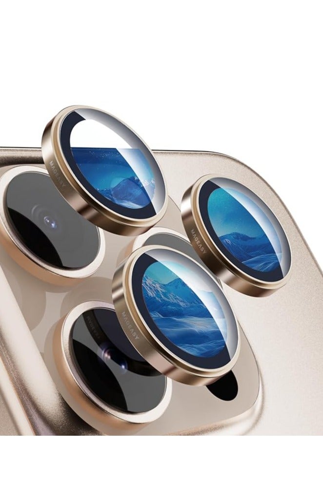 Magizy Camera Lens Protector for iPhone 16 Pro 6.3" and iPhone 16 Pro Max 6.9" (3 Lenses) - Titanium Desert | Lenses  - Image 1