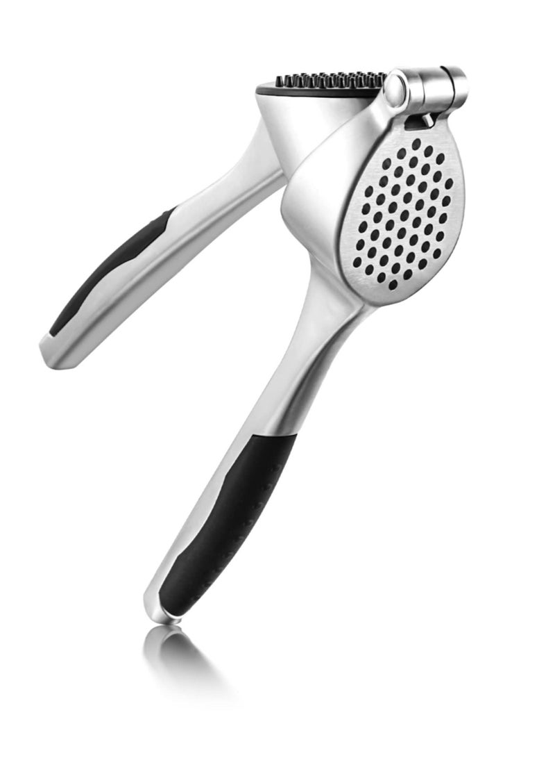 SYOSI Garlic Press, Premium Garlic Mincer with Ergonomic Grip Handle, Professional Garlic Presser Crusher and Peeler Set, Sturdy Ginger Press for Nuts & Seeds, Easy to Clean and Dishwasher Safe - Image 1