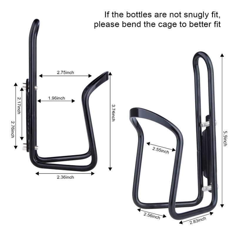 FiveBox Bike Biking Water Bottle Cage, 2Pack Cycling Bicycle Water Bottle Cage Holder Bracket for Mountain Bike MTB Road Bike, Bike Accessories, Made of Lightweight Aluminum Alloy (Black) - Image 4