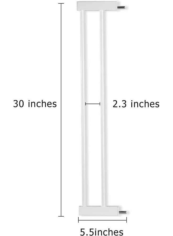BABELIO Metal Baby Gate Extender, 5.5inch (14cm) White Baby Gates Extension Extra Wide Accessories for Stairs & Doorways, NO Need Tools NO Drilling,30" Tall - Image 3