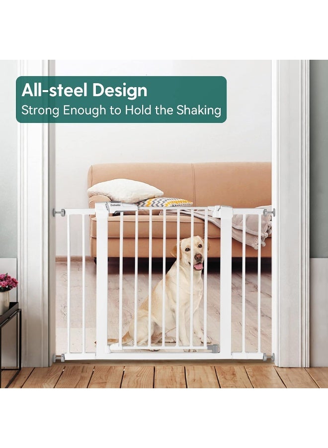 BABELIO Metal Baby Gate Extender, 5.5inch (14cm) White Baby Gates Extension Extra Wide Accessories for Stairs & Doorways, NO Need Tools NO Drilling,30" Tall - Image 5