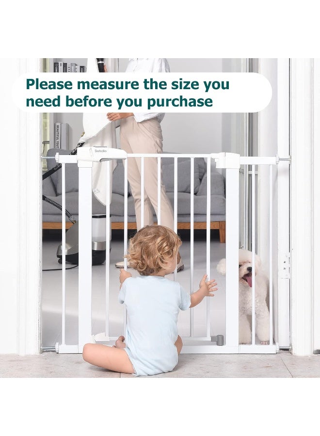 BABELIO Metal Baby Gate Extender, 5.5inch (14cm) White Baby Gates Extension Extra Wide Accessories for Stairs & Doorways, NO Need Tools NO Drilling,30" Tall - Image 4