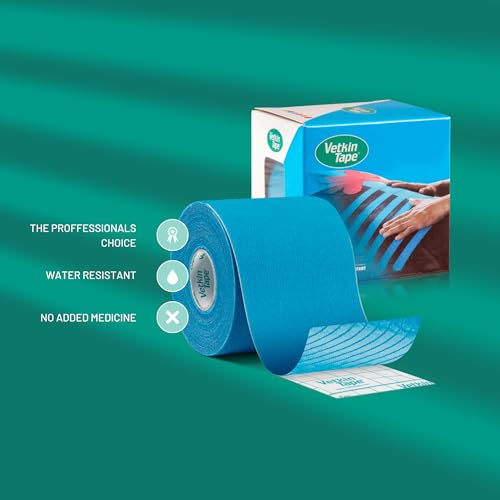 VETKIN VetkinTape Canine & Equine Kinesiology Tape | Veterinary Medical Tape | Vet Wrap for Joint Support & Pet Care | Self Adhesive Bandage Wrap | Blue | 2.4in | (Pack of 1) - Image 2