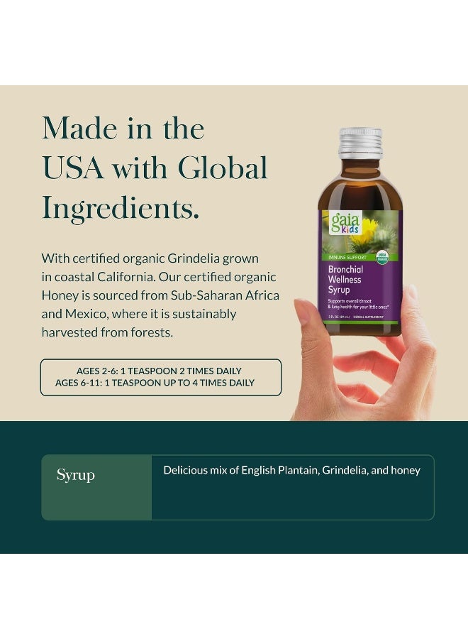 Gaia Herbs Kids Bronchial Wellness Syrup 89ml |For Immune Support, Overall Throat & Lung Health Support | USDA Organic, 3 fl oz - Image 3